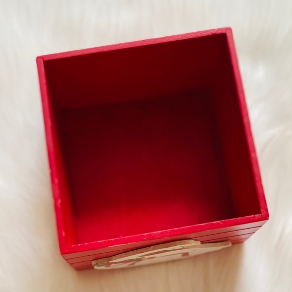 VINTAGE WOOD CRATE POT STORAGE WITH HOLIDAY DUCK - Picture 2 of 5